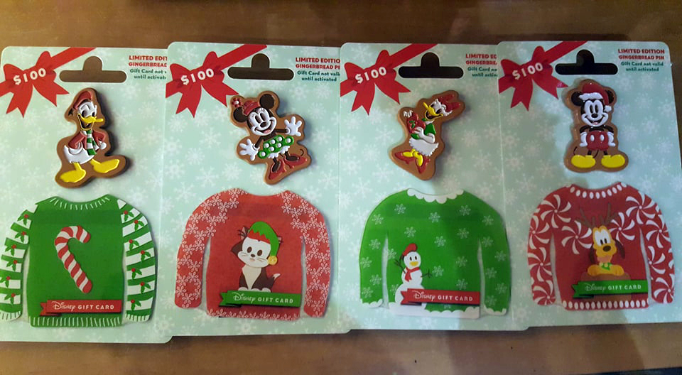 Ugly Sweater Disney Gift Card Pin