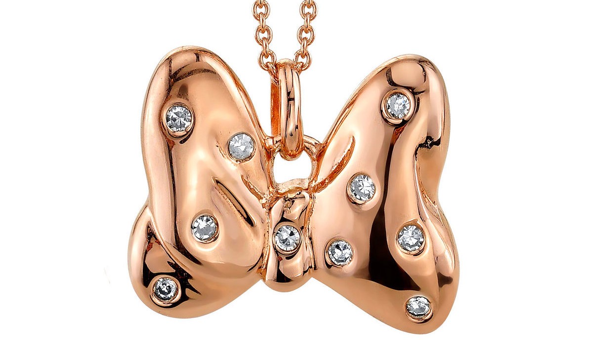 Rose Gold Minnie Mouse Bow Necklace
