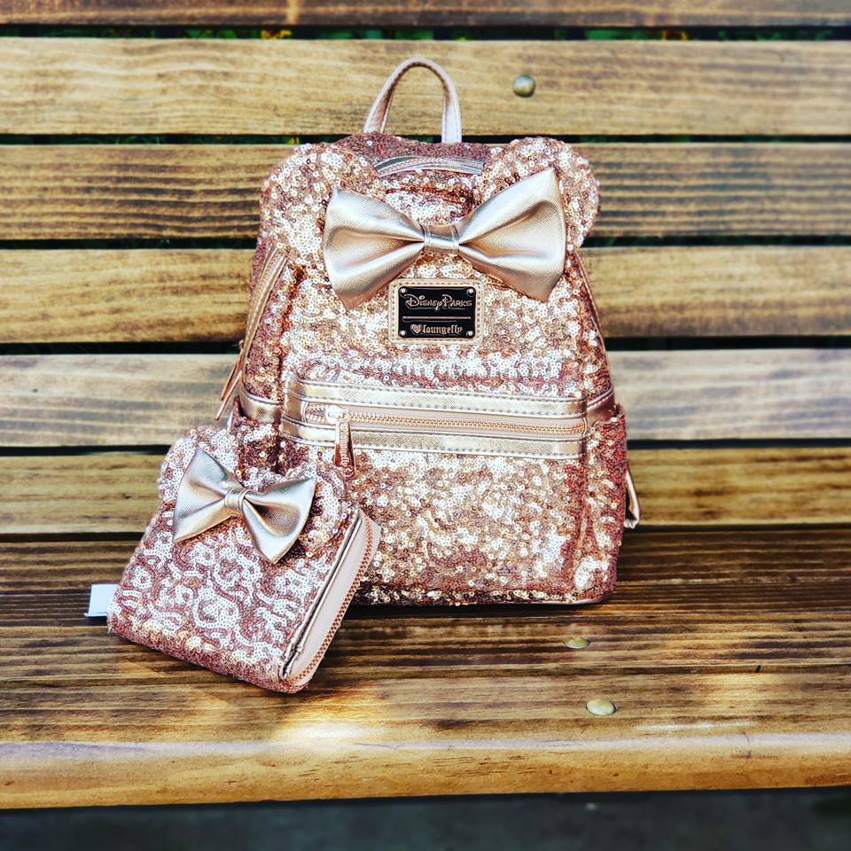 Sequin Rose Gold Minnie Backpack