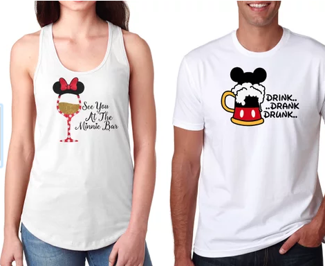 Drinking Mickey And Minnie Matching Couple Hoodies, Disney Couple Shirt