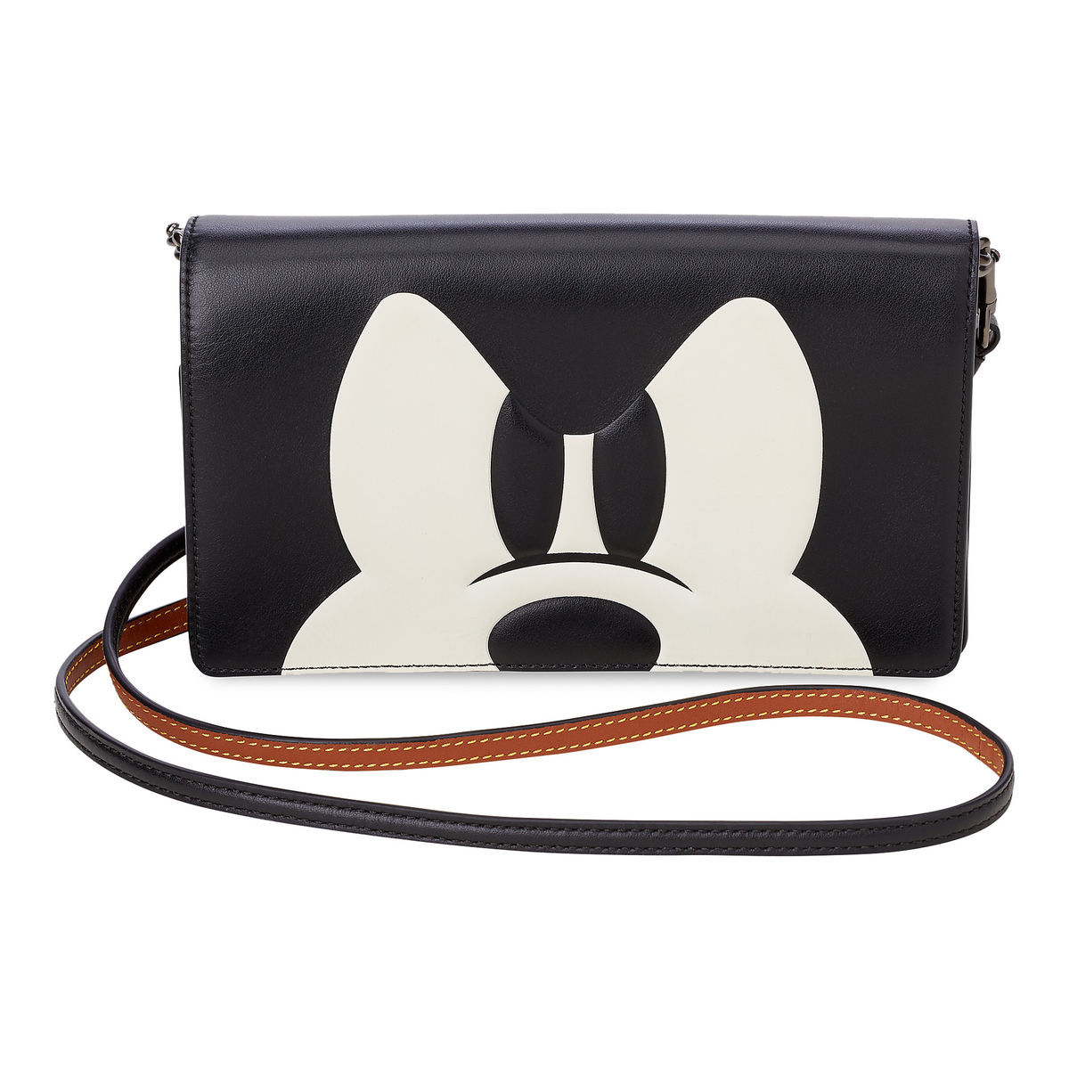 Coach x Disney Mickey Mouse Madison Shoulder Black Leather Bag Small Black