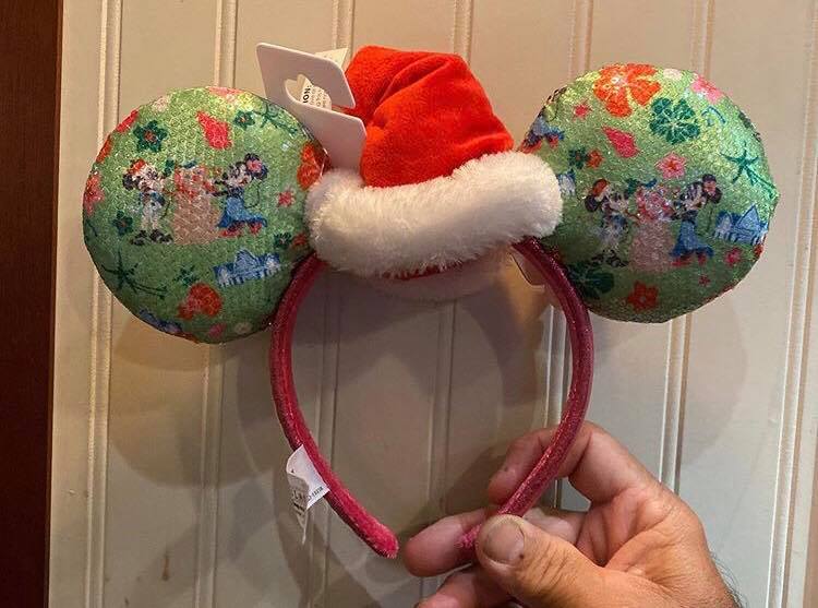 Disney Aulani Minnie Mouse Christmas Mele Kalikimaka Hawaii Ears Plumeria