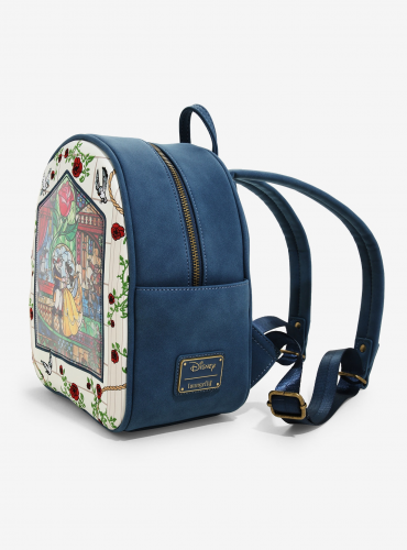 Loungefly Disney Beauty And The Beast Stained Glass Mini Backpack