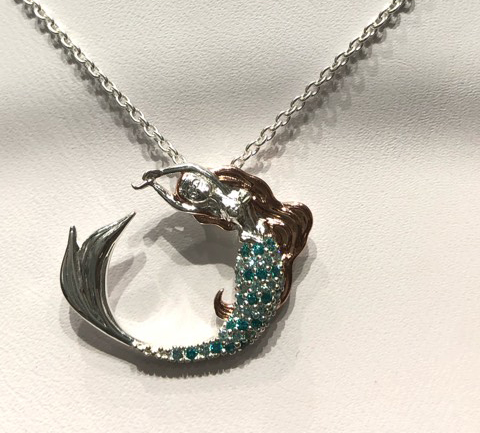 Enchanted Disney Ariel's Diamond and Pearl Seashell Pendant 1/10ctw | REEDS  Jewelers