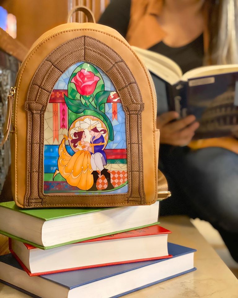 Beauty and the online beast stained glass backpack