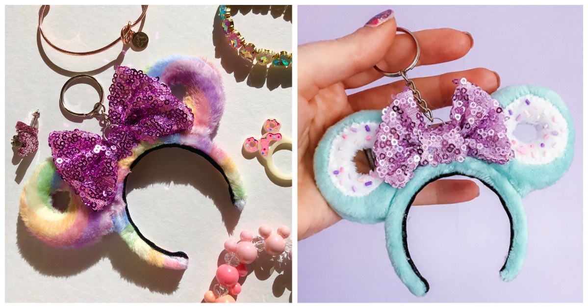Fluffy Minnie Donut Keychains