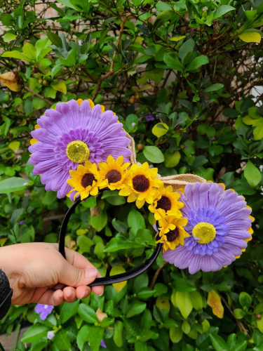 Reversible Flower Crown Sunflower Ears