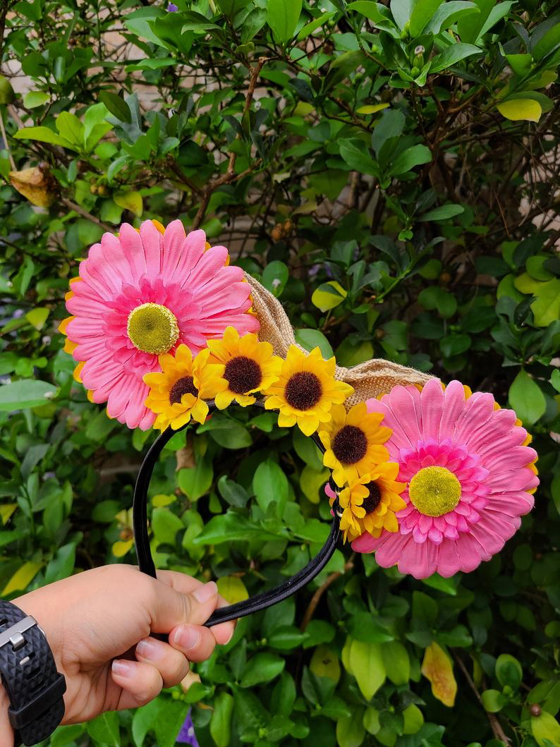 Reversible Flower Crown Sunflower Ears