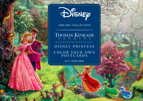 Colorable Thomas Kinkade Princess Postcards