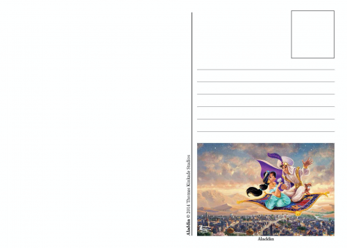 Colorable Thomas Kinkade Princess Postcards