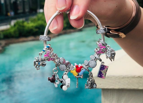 Pandora Bracelet With Pink Themed Charms 
