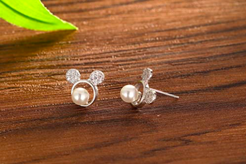 Mickey mouse hot sale pearl earrings