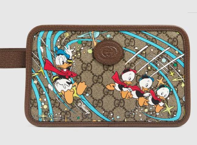 Gucci x Disney Brown GG Canvas and Leather Mickey Mouse Pouch Gucci