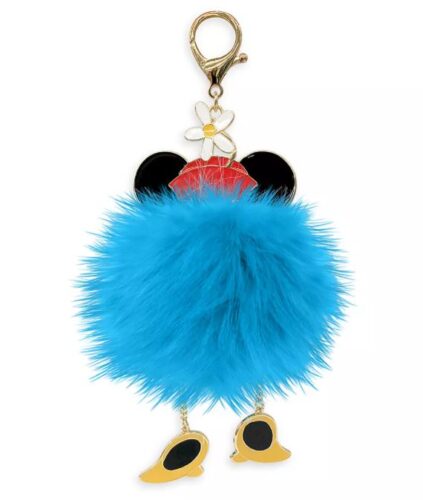 Puffy Keychain Minnie Mouse pom pom