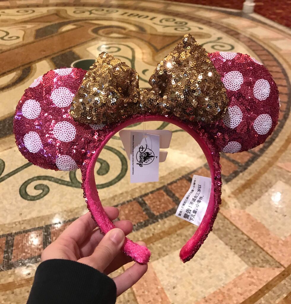 Pink and gold Minnie ears