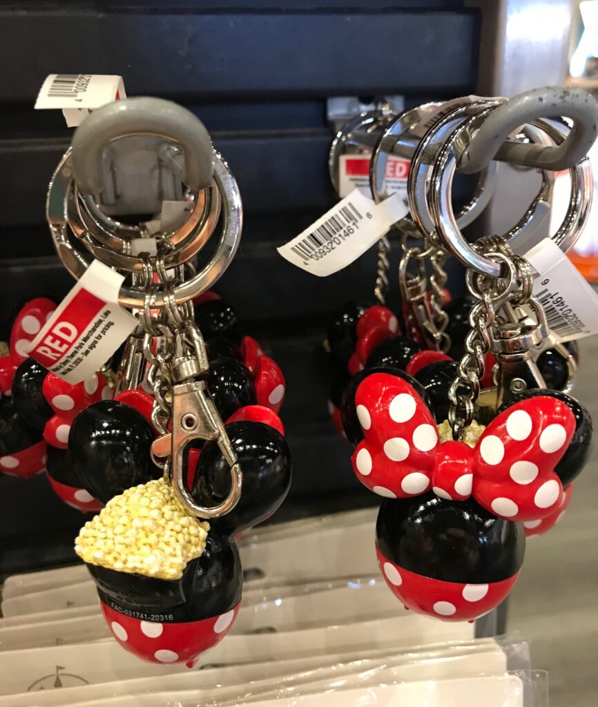 Disney Parks Minnie Mouse Popcorn Bucket Keychain