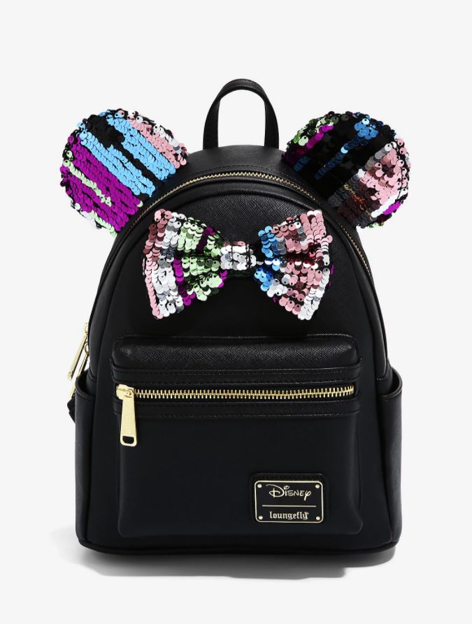 Loungefly Mini Backpack- Minnie Mouse Silver Sequin