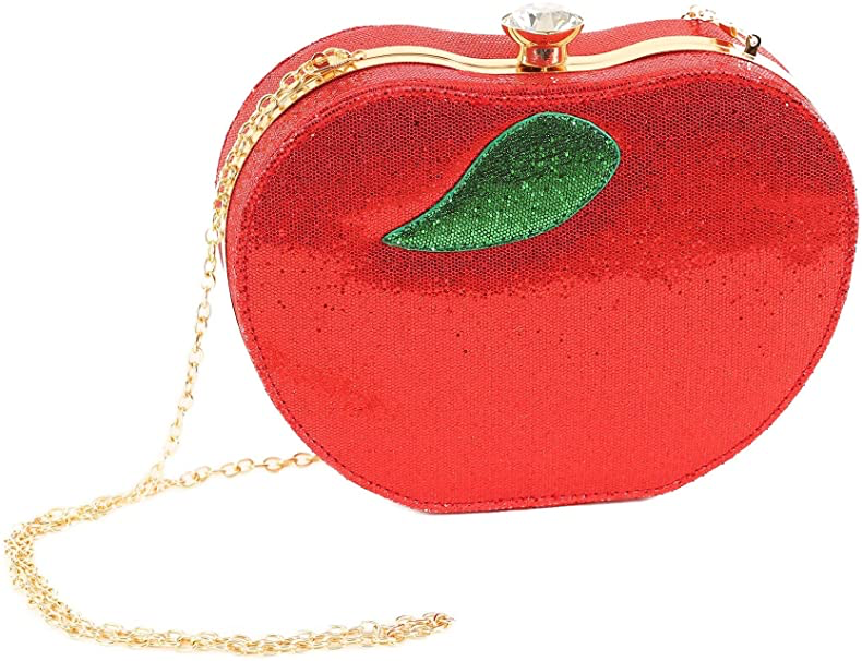 Disney Parks SNOW WHITE RED APPLE Patent Leather Crossbody Bag Gold Chain  NWT | #1838992984