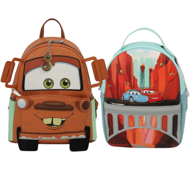 Disney Loungefly convertible backpack firewall falls lightning mcqueen store and sally