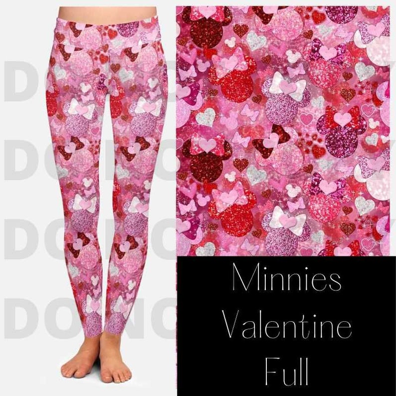 Valentines Leggings for Women, Valentine Heart Pattern Workout