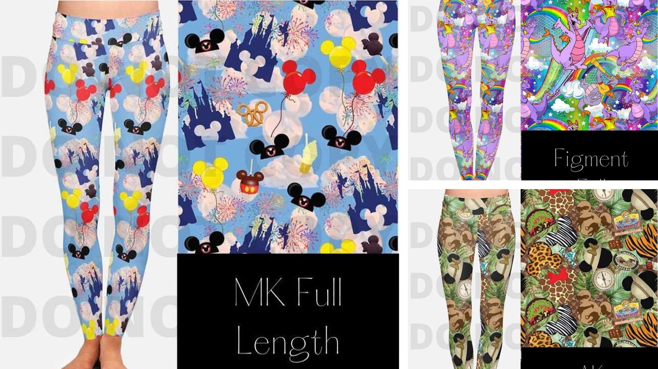 Disney Women's Black Leggings Mickey Mouse Ears All Over Print