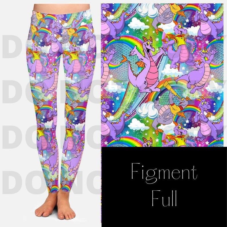 Figment Leggings Disney World Figment Imagination Yoga Leggings 