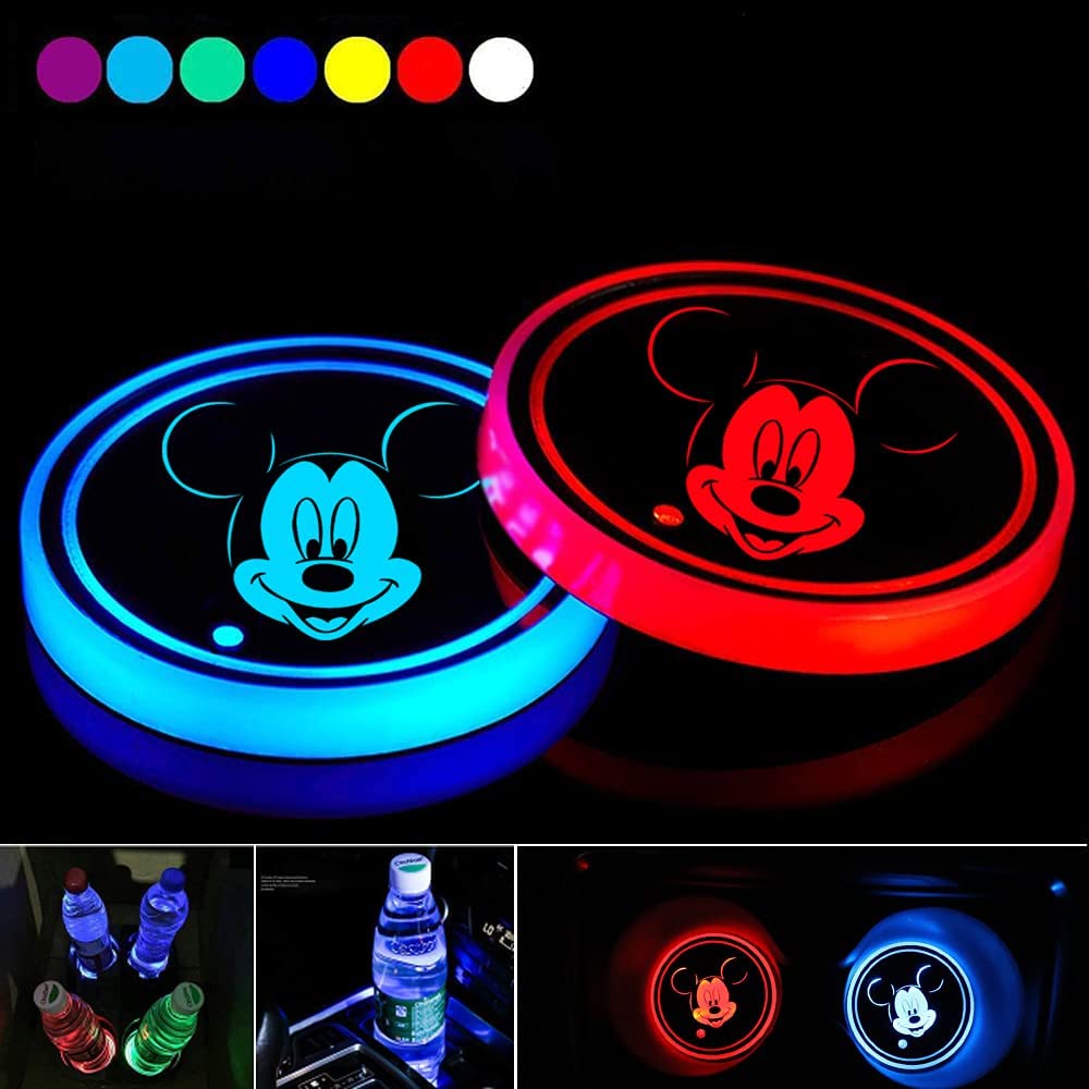 Car Cup Holder Coasters for Mickey Mouse, 2PCS 2.75 Disney Car Coasters  for Mickey Mouse Car Cup Holder Insert Coasters Car Decoration Gifts by