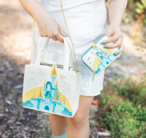 DISNEY'S SLEEPING BEAUTY PRINCESS CASTLE SERIES CROSSBODY BAG BY LOUNGEFLY