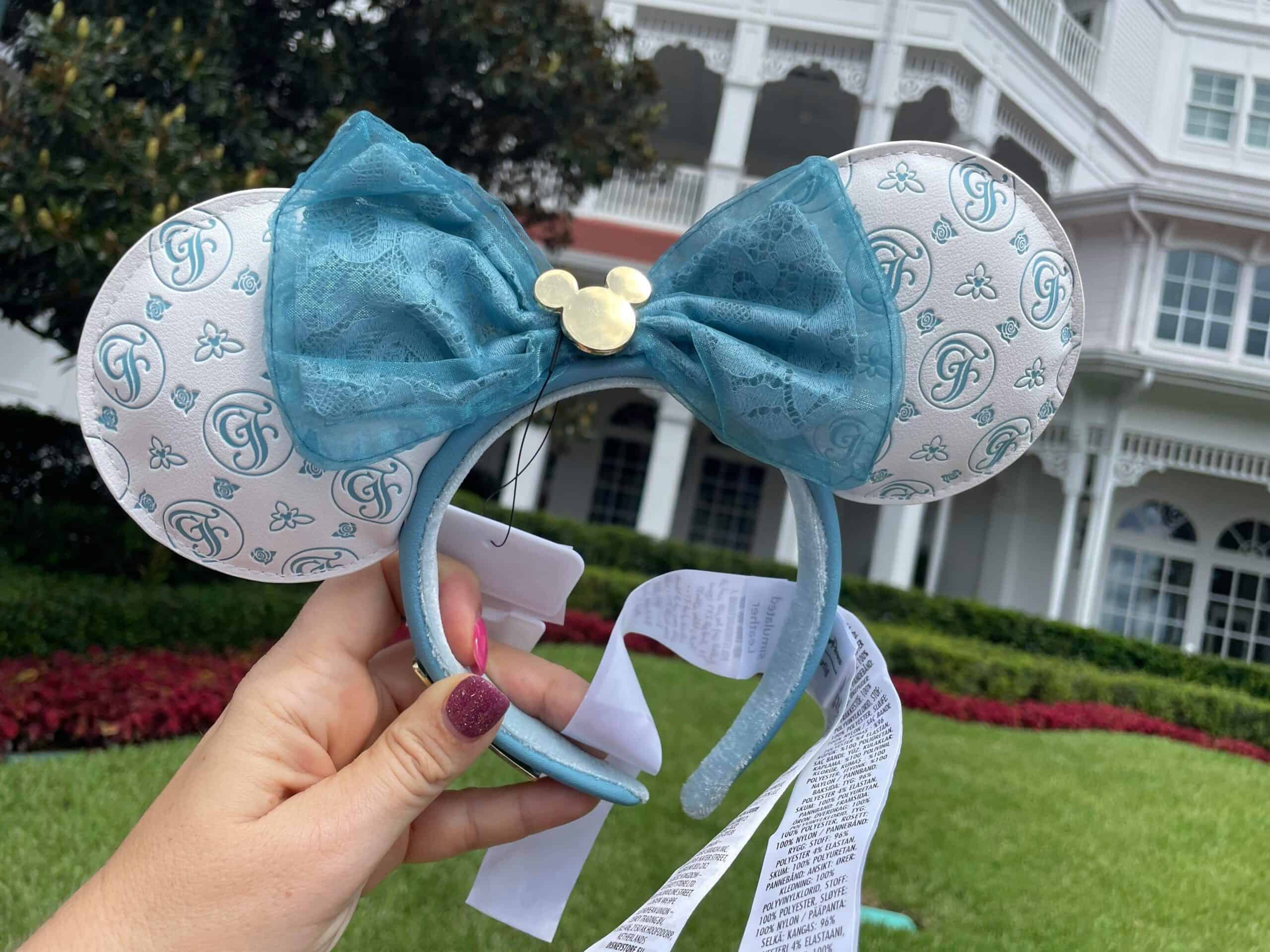 Loungefly Grand Floridian Minnie Mouse Ears Headband White Blue NEW Grand Floridian Ears available in WDW ? @mickeybl0g main image 4