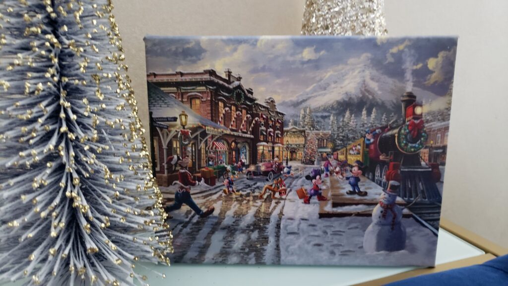 I'll Dash Through Snow For Thomas Kinkade Disney Christmas Art