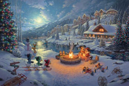 I'll Dash Through Snow For Thomas Kinkade Disney Christmas Art