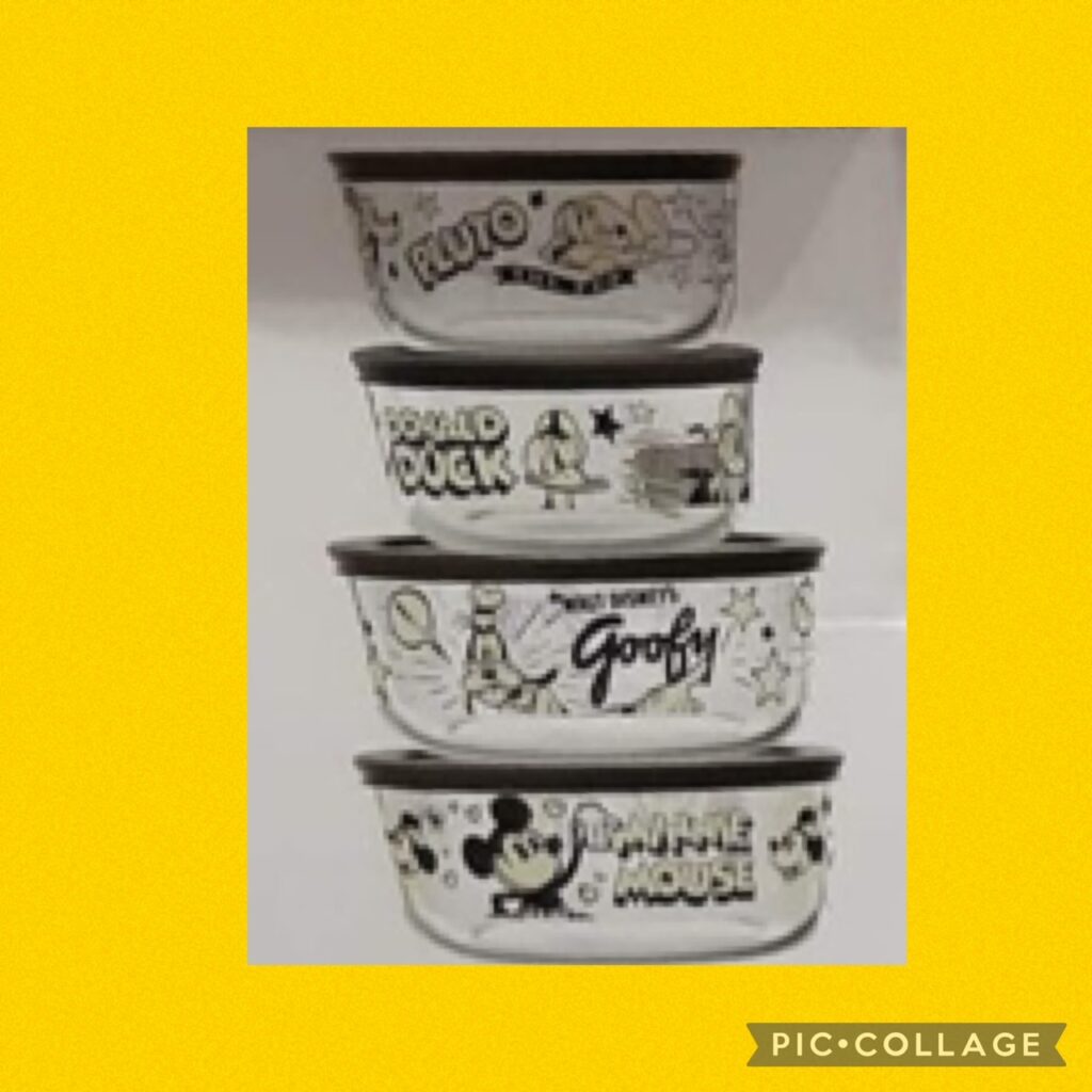 Pyrex, Kitchen, Pyrex Disney Colorful Minnie Mouse 8 Pcs Storage Bowls W  Lids Set Collectible