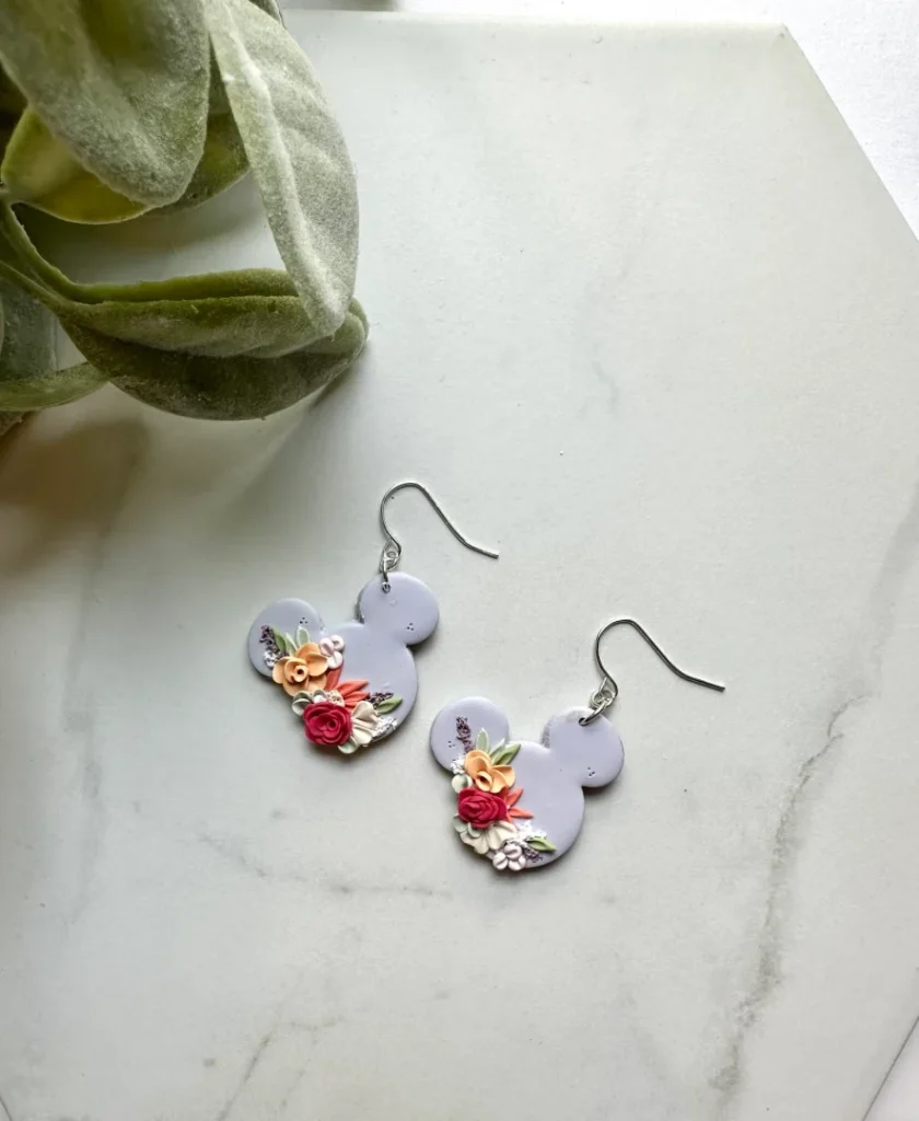 Handmade Floral Mickey Earrings