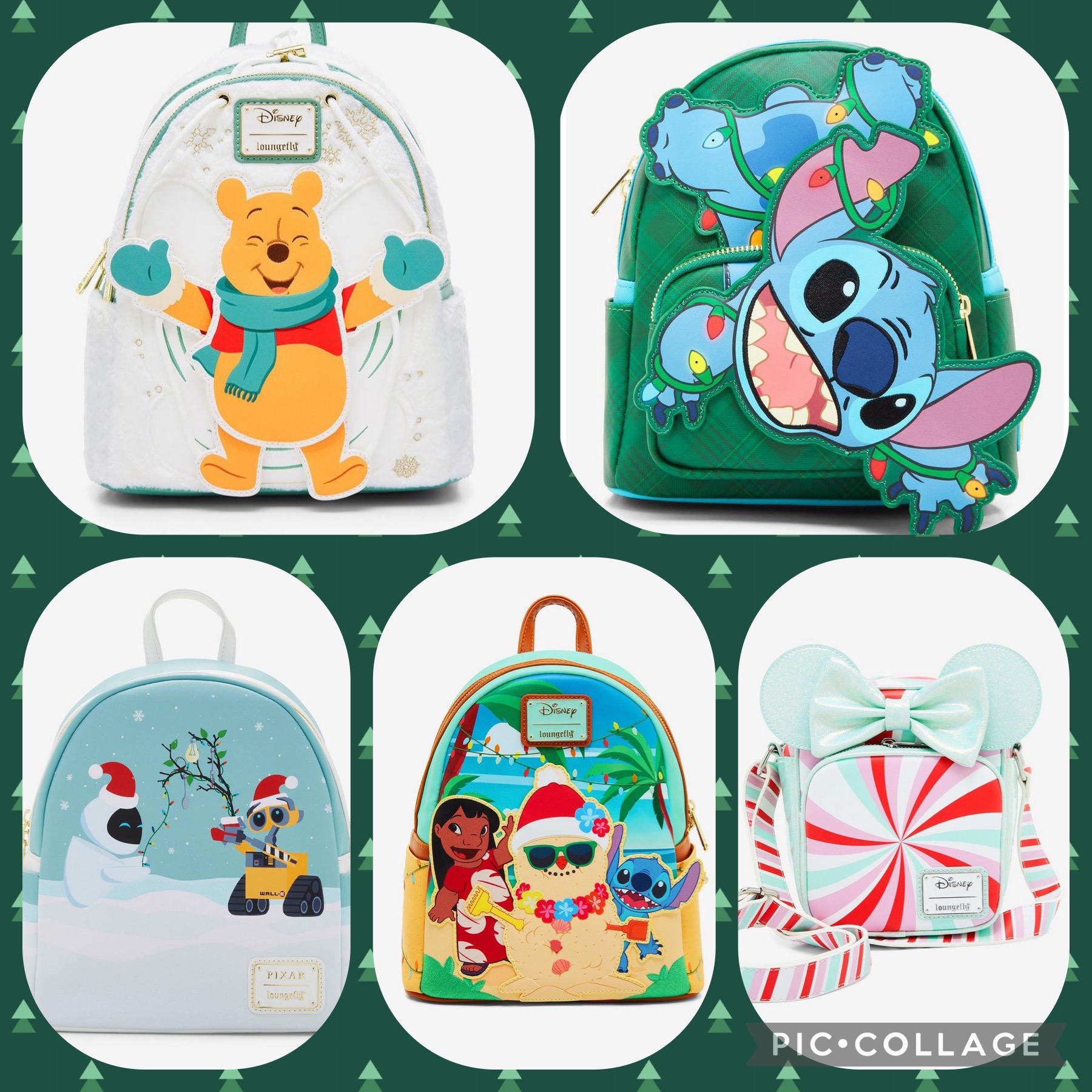 Loungefly Disney Lilo & Stitch Snow Angel Swivel Mini Backpack