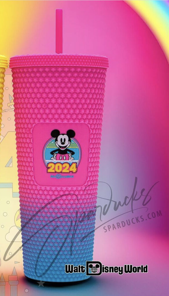 Disney Starbucks Tumbler - 2024 Mickey Geometric - Pink & Teal