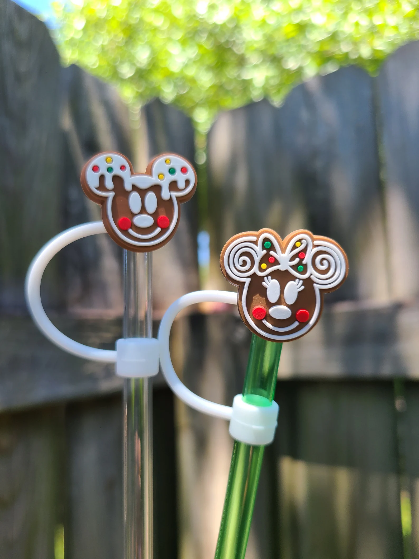 Disney Christmas Straw toppers are available. Decorate your