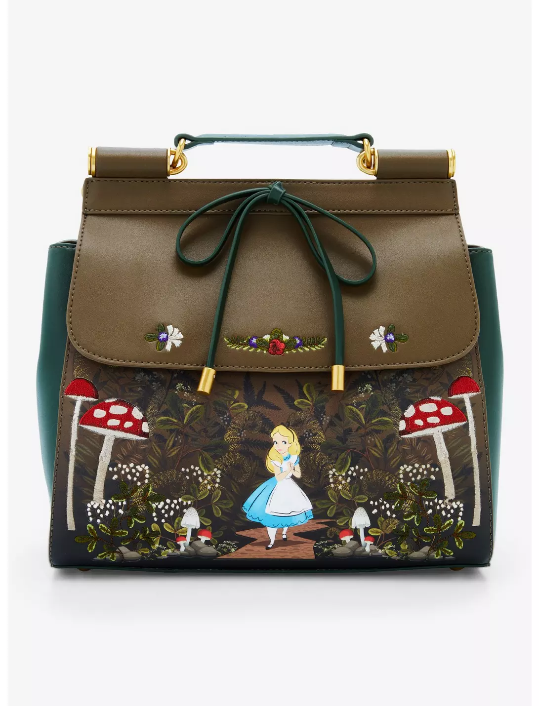 Newest Loungefly Disney Alice in Wonderland Embroidered Satchel Backpack