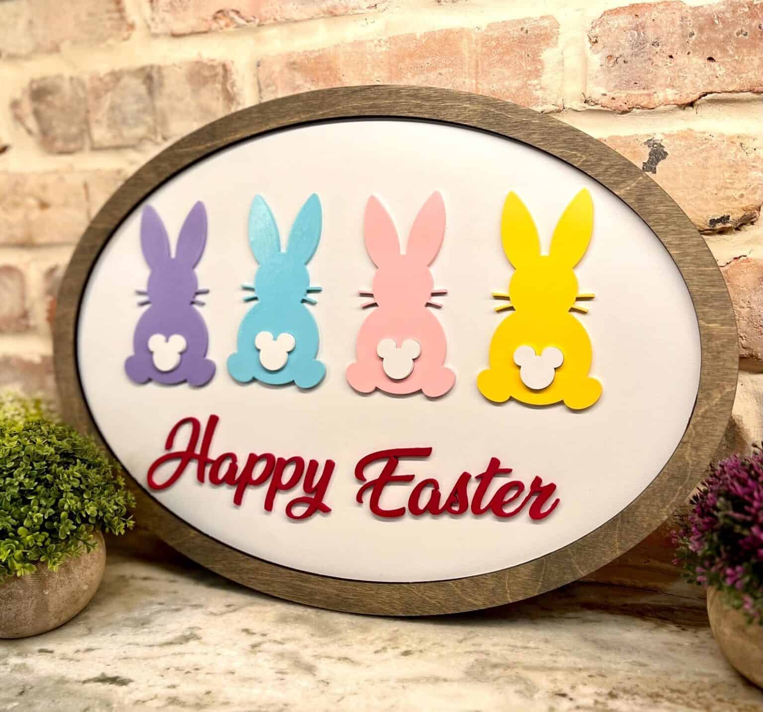 HPNIUB Targa Decorativa In Legno – Scritta 'Every Bunny Welcome' Per Decorazione Pasqua, Simpatica E Rustica