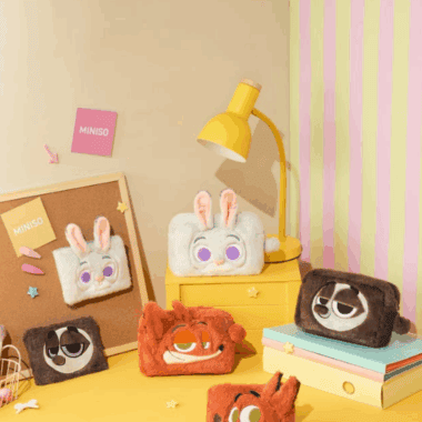 Mini plush animal bags featuring Disney characters, playful pastel decor, perfect for Disney fans and fashionistas.