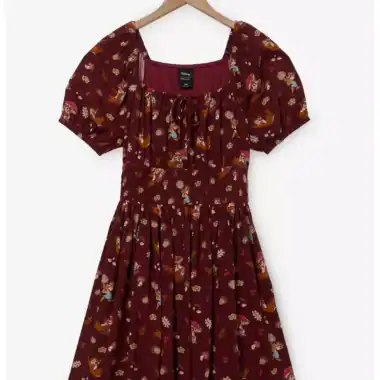 Plaid Disney Princess dress with fairy-tale character print for girls, perfect for themed parties and casual wear.