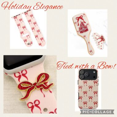 Red bow-themed Disney accessories perfect for holiday fashion and gifting.