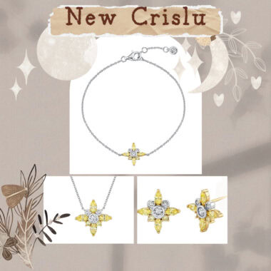 Elegant jewelry featuring yellow and clear stones in a floral design, perfect for boutique and fashion accessories.