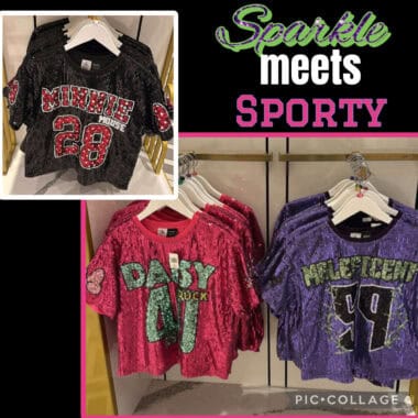 Bright and fun sequin shirts with Disney character motifs, perfect for sporty, stylish looks.