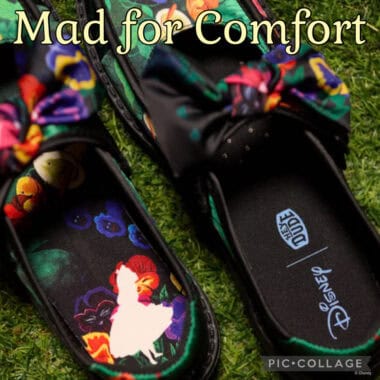 Themed slide sandals with colorful floral and character design.