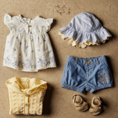 Adorable Winnie the Pooh baby clothes and accessories for celebrating 100 years of Winnie the Pooh.