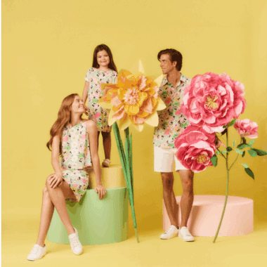 Disney x Lilly Pulitzer vintage vault print family fashion photo.