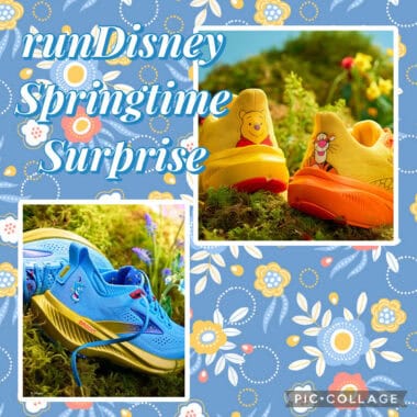 Brooks runDisney springtime surprise shoes featuring Winnie the Pooh and Tigger designs.