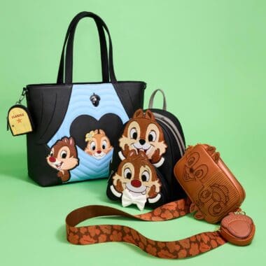Disney character tote and accessories featuring classic characters.