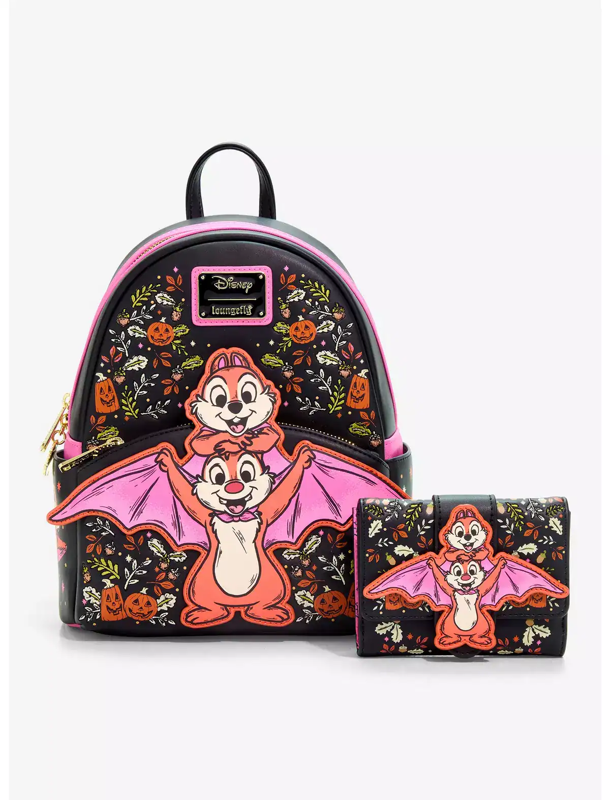 Disney Black Backpack with Neon Pink Bow and Multicolor Accents display picture 3