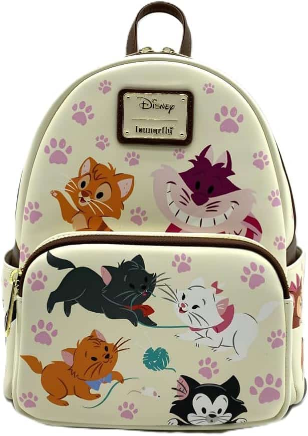 disney cats loungefly mini backpack x Women's Handbag & Zip Around Wallet Set Disney designers have gone to the dogs (and cats) for inspiration with this mini backpack by Loungefly Loungefly x Disney Cats Mini